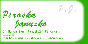 piroska janusko business card